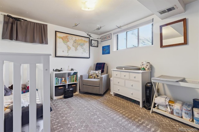 bedroom with visible vents