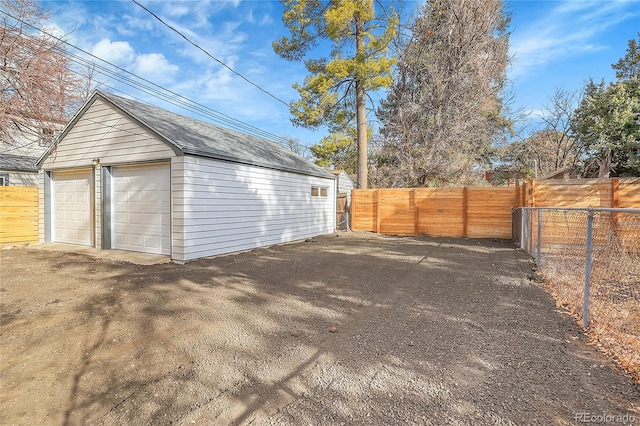 view of garage