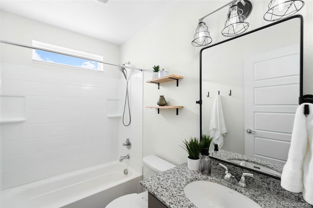17767 E 54th Ave, Denver, CO 80249 - bathroom with toilet, vanity, and shower / bathtub combination