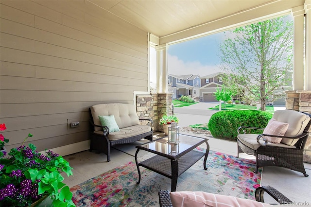 23757 Eagle Bend Ln, Parker, CO 80138 - view of patio featuring outdoor lounge area and a residential view