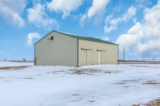 view of snow covered structure