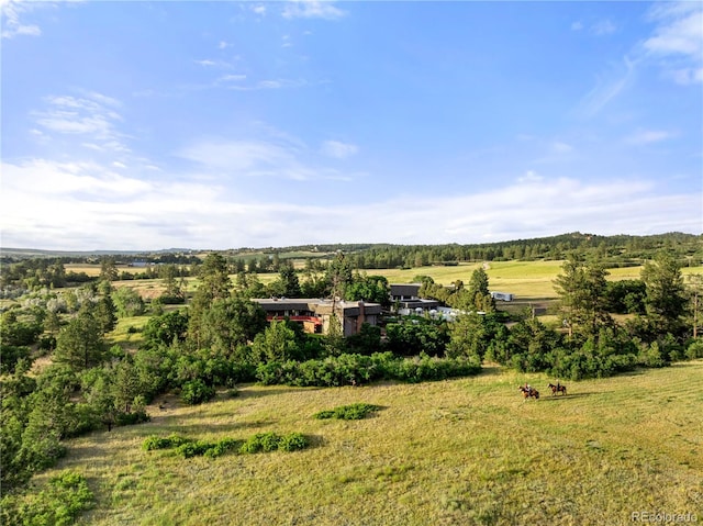 aerial view featuring a rural view