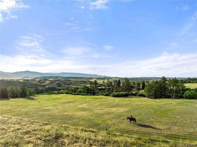 mountain view with a rural view