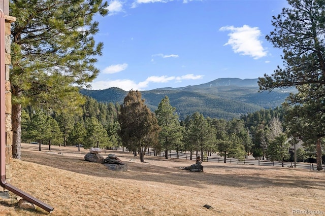 property view of mountains with a rural view