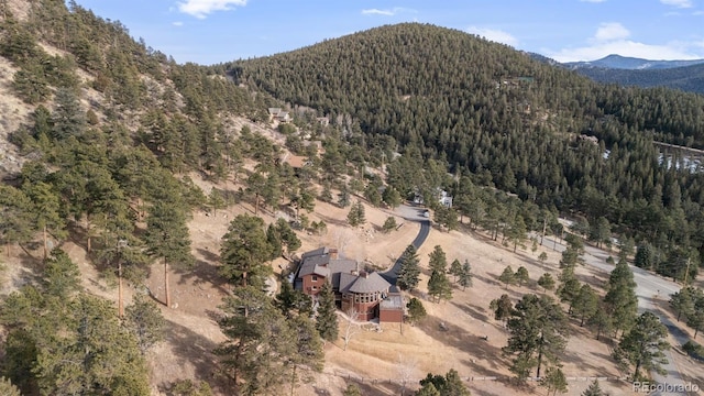 aerial view with a mountain view