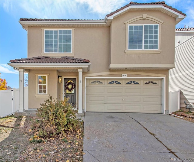 view of front of house with a garage