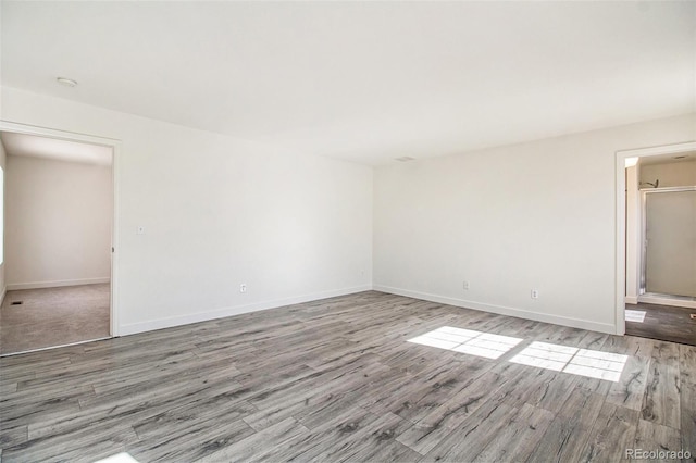 empty room featuring light wood-type flooring