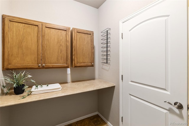 unfurnished office with built in desk