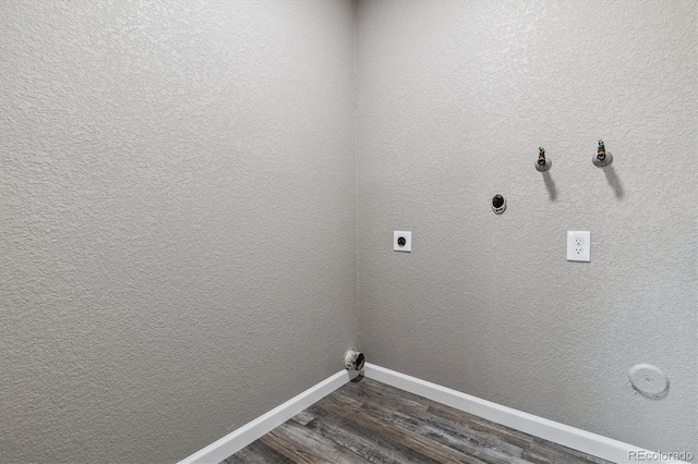 1777 S Pitkin St Unit A, Aurora, CO 80017 - washroom featuring hookup for an electric dryer and dark wood-style floors