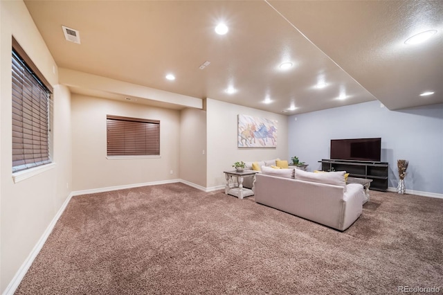 view of carpeted living room