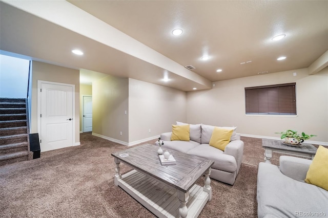 view of carpeted living room