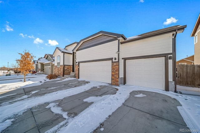 single story home with a garage