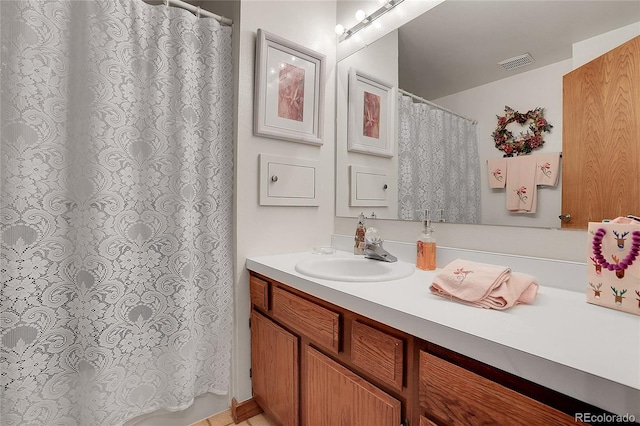 4863 Silver Spruce Ln, Evergreen, CO 80439 - bathroom with vanity and curtained shower