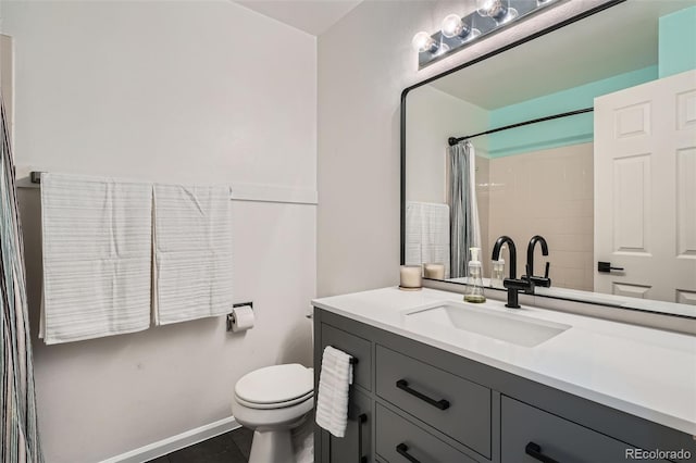 6839 Zenobia St Unit 3, Westminster, CO 80030 - bathroom with vanity, toilet, and curtained shower