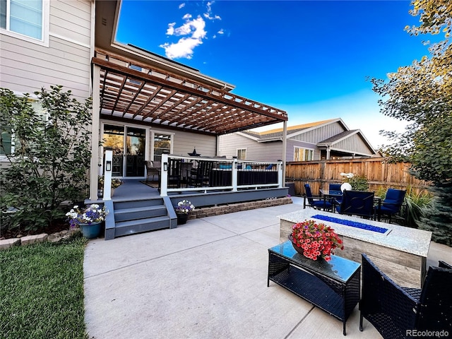 15468 W 50th Pl, Golden, CO 80403 - view of patio / terrace featuring a pergola, outdoor lounge area, outdoor dining space, and a wooden deck