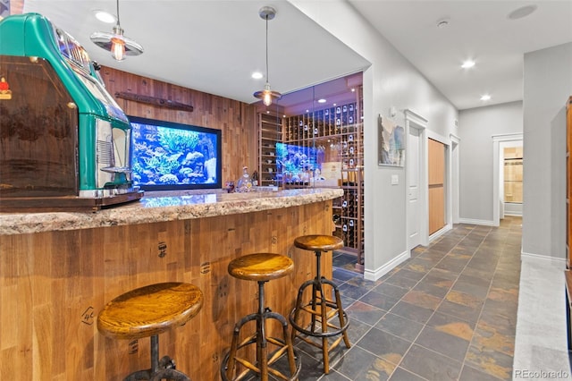 24906 E Geddes Cir, Aurora, CO 80016 - indoor wet bar with wood walls and recessed lighting