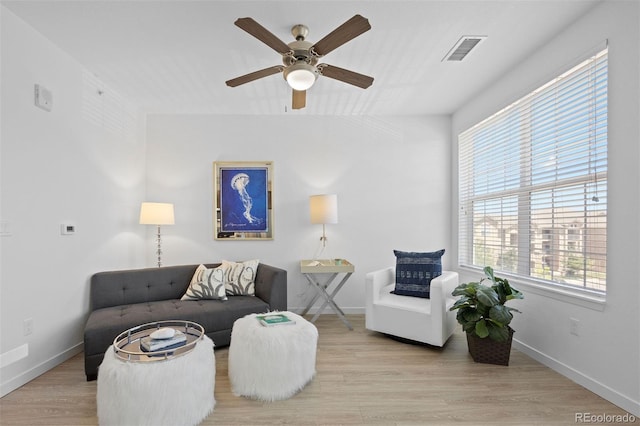 17353 Wilde Ave Unit 308, Parker, CO 80134 - living room with wood finished floors and a ceiling fan