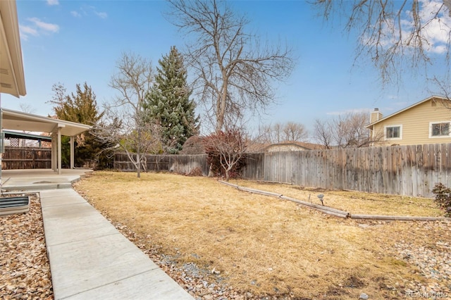 view of yard featuring a patio