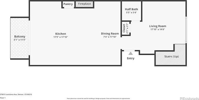 2700 E Louisiana Ave Unit 203, Denver, CO 80210 - floor plan / room layout
