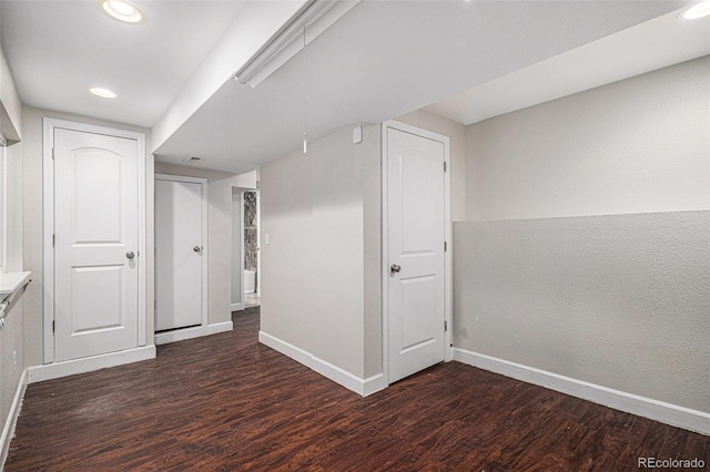 interior space featuring dark hardwood / wood-style floors