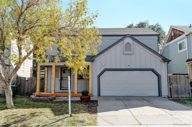 view of front of house with a garage