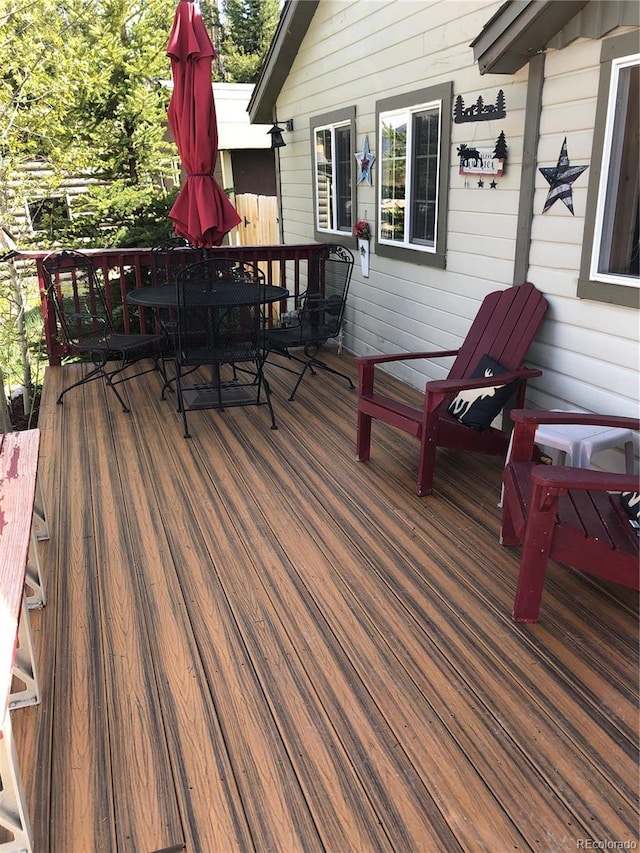 81 Gcr 461, Grand Lake, CO 80447 - wooden deck featuring outdoor dining space