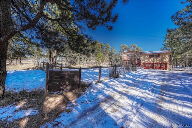 view of snow covered pool