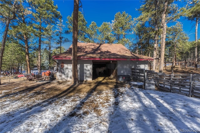 view of snow covered structure