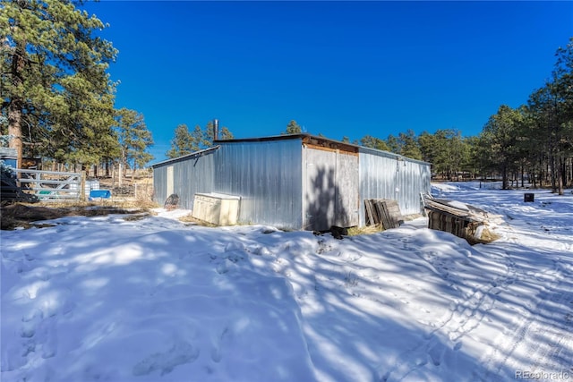 view of snow covered structure