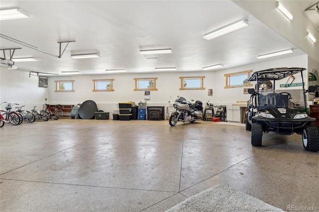 garage featuring a garage door opener