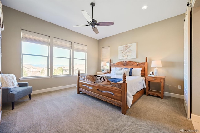 775 Woodgate Dr, Highlands Ranch, CO 80126 - bedroom with light colored carpet, baseboards, and a ceiling fan