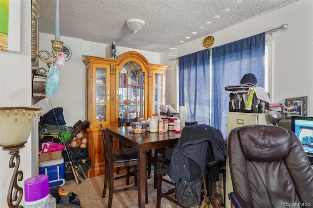 4502 Picturesque, Colorado Springs, CO 80917 - carpeted dining area with a textured ceiling