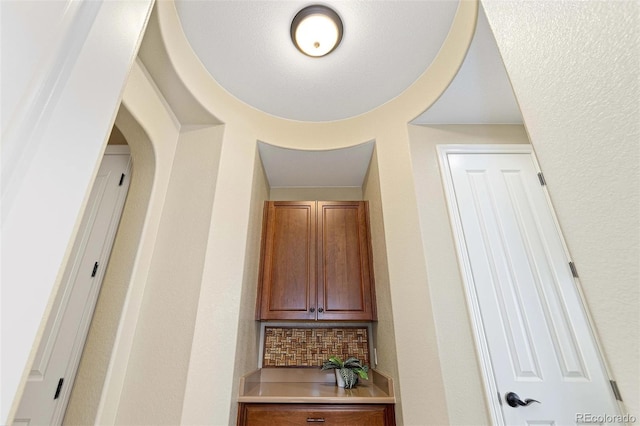 stairs with arched walkways