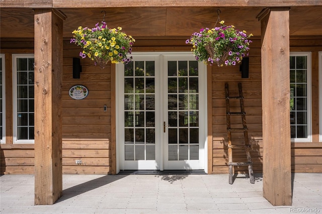 4978 Camel Heights Rd, Evergreen, CO 80439 - entrance to property with french doors and a deck