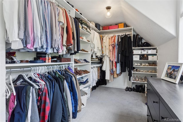 4978 Camel Heights Rd, Evergreen, CO 80439 - spacious closet featuring carpet flooring and vaulted ceiling