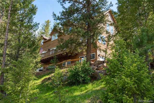 4978 Camel Heights Rd, Evergreen, CO 80439 - view of home's exterior with a wooden deck
