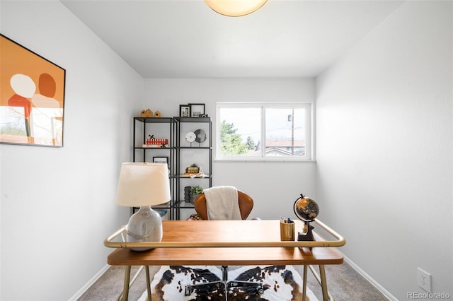 office featuring carpet flooring and baseboards