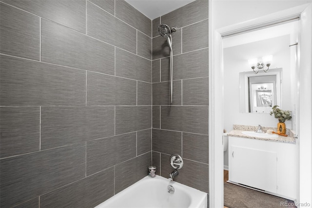 full bath with bathing tub / shower combination and vanity