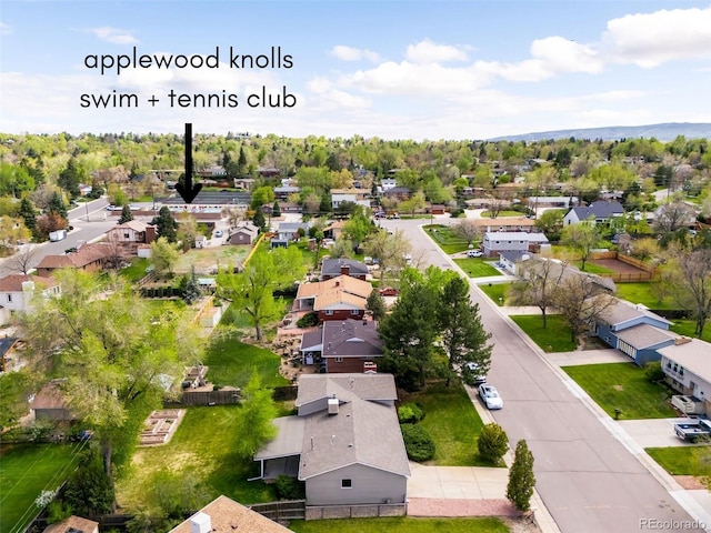 aerial view of residential area
