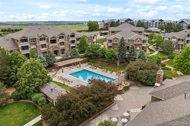7440 S Blackhawk St Unit 2-108, Englewood, CO 80112 - aerial view of residential area with a pool area