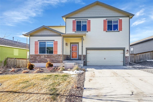 view of front of home with a garage