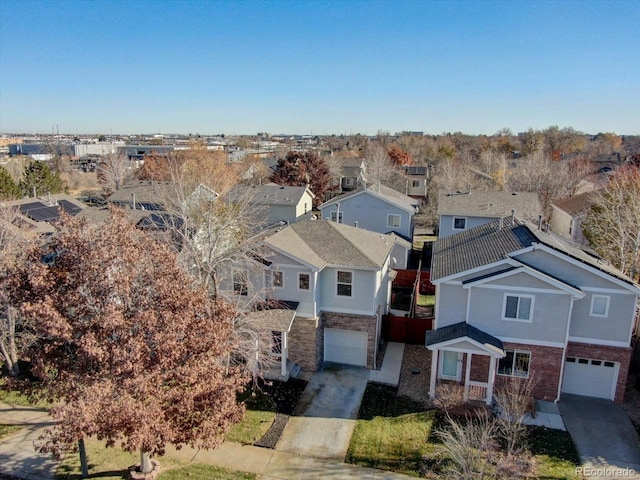 aerial view featuring a residential view