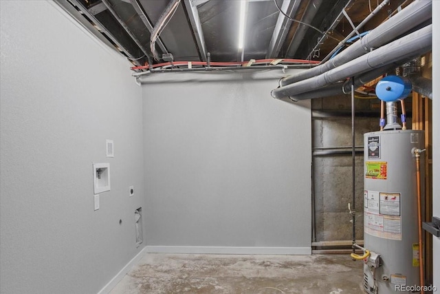 utility room featuring water heater