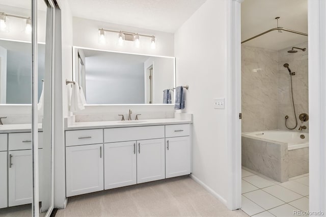 2881 W Long Dr Unit F, Littleton, CO 80120 - bathroom with vanity and a combined bath / shower with marble appearance