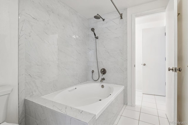 2881 W Long Dr Unit F, Littleton, CO 80120 - bathroom with a combined bath / shower with marble appearance and tile patterned floors