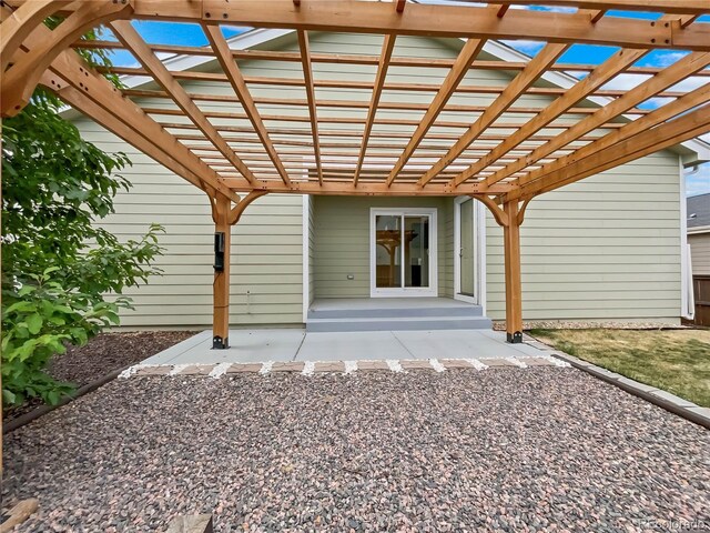 exterior space with a pergola