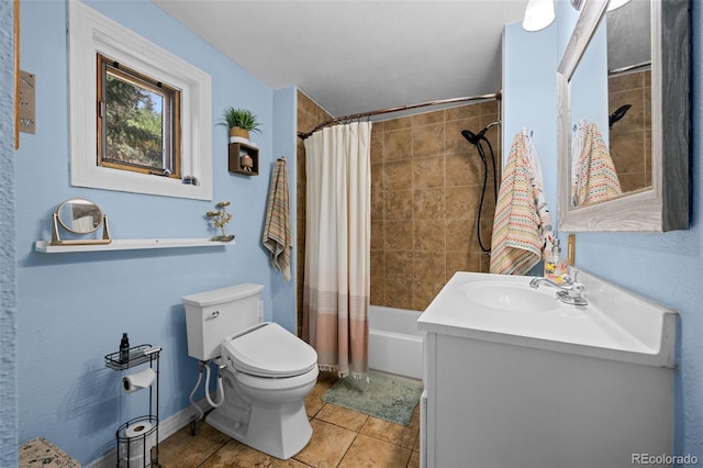 5211 Parmalee Gulch Rd, Indian Hills, CO 80454 - bathroom featuring vanity, tile patterned flooring, and shower / bath combo