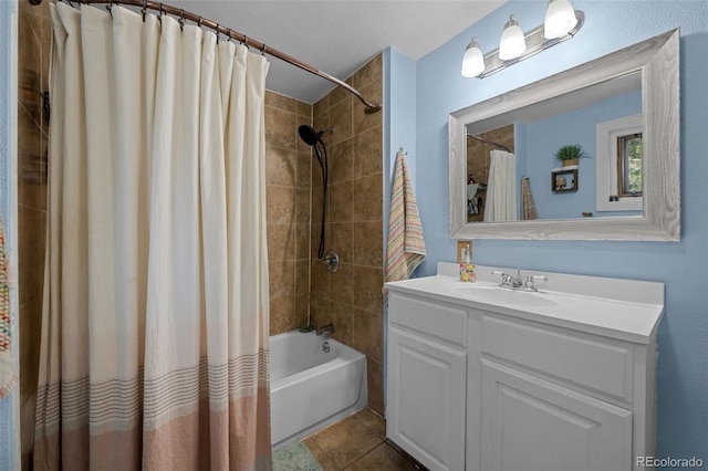 5211 Parmalee Gulch Rd, Indian Hills, CO 80454 - bathroom featuring vanity, shower / bath combination with curtain, and tile patterned flooring