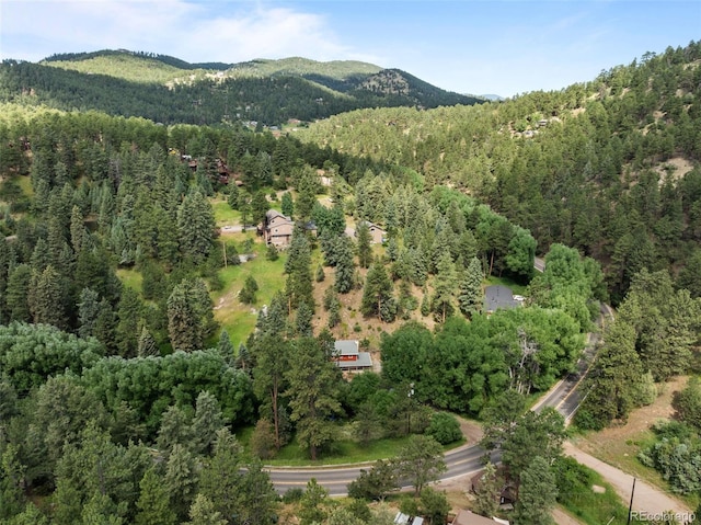 5211 Parmalee Gulch Rd, Indian Hills, CO 80454 - view of mountain background with a heavily wooded area