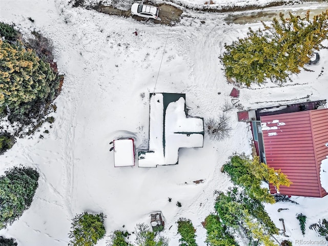 view of snowy aerial view